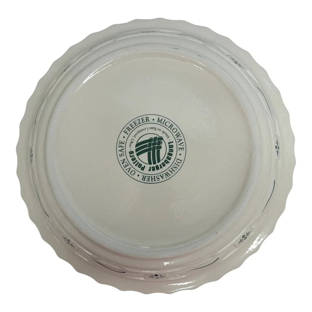 Longaberger Heritage Green 10 Inch Pie Baking Dish EUC